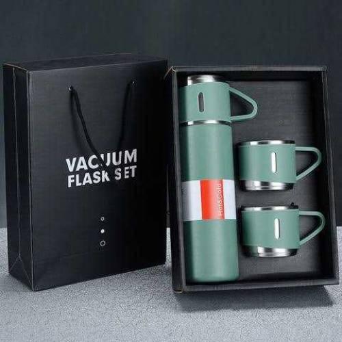 Hot And Cool Stainless Steel Vacuum Flask Set With 3 Cup