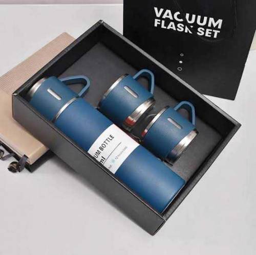 Hot And Cool Stainless Steel Vacuum Flask Set With 3 Cup