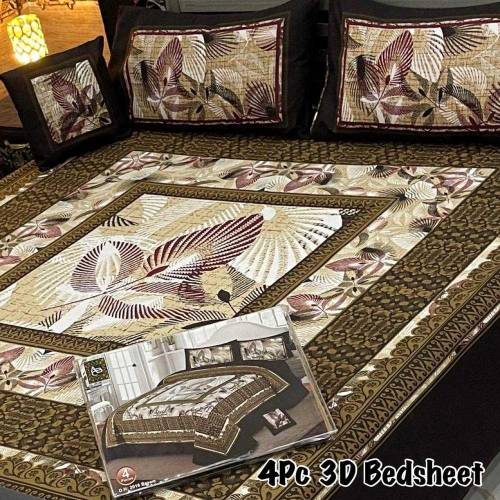 4 pcs Cotton double Bedsheet 