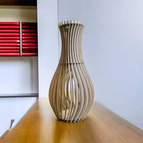 wooden flower vase