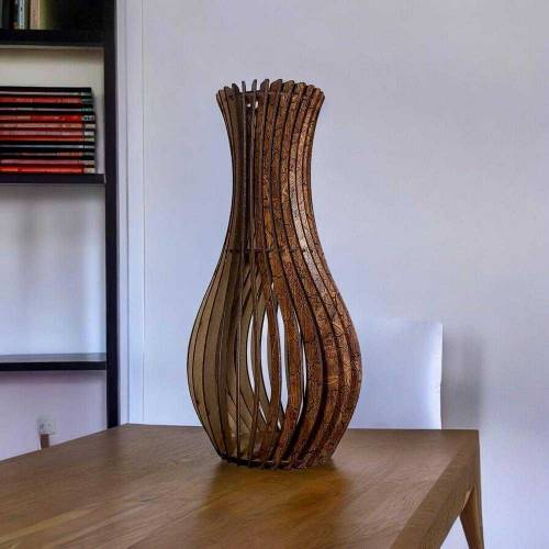 wooden flower vase