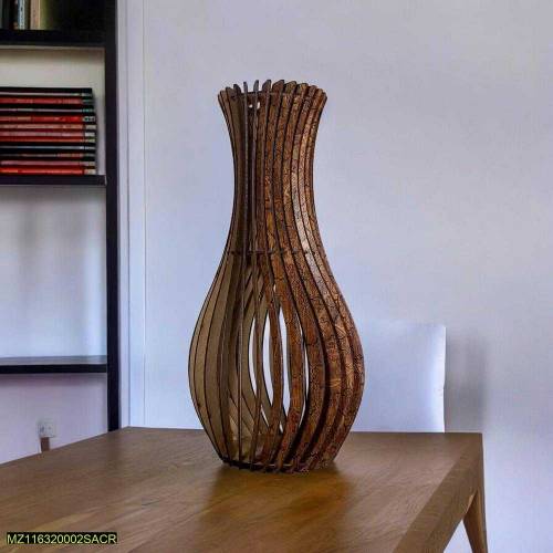 wooden flower vase