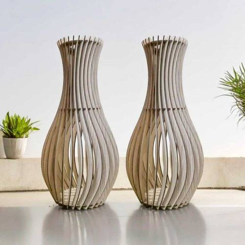 wooden flower vase