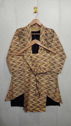 3 PC's women's stitched cotton printed gown suit 