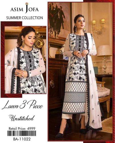 3 piece lawn suit Unstitched 