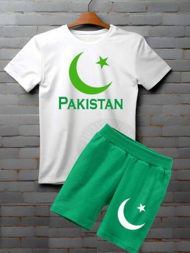 2 Pcs Unisex Cotton Printed Shirt And shorts Set