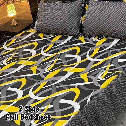 2 sided frill 💯 cotton double bedsheets 