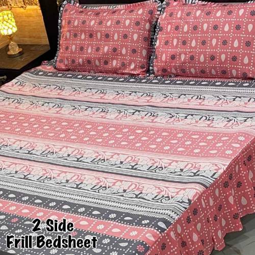 2 sided frill 💯 cotton double bedsheets 