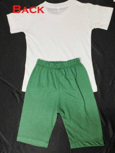 2 pic's unisex cotton printed shirt and shorts set 