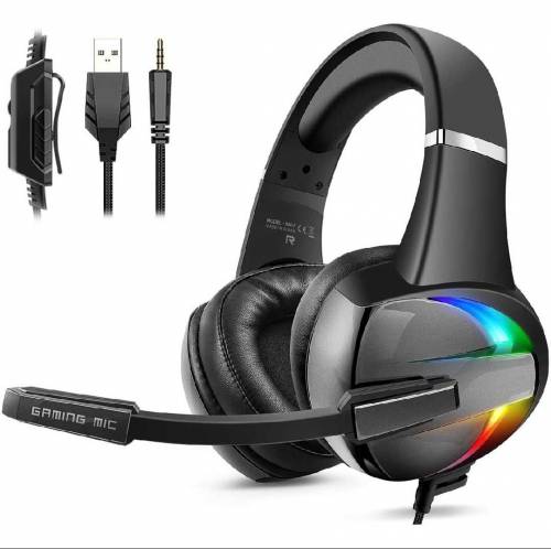 Beexcellent GM-7 RGB Gaming Headphones, Gaming Mic Noise Cancellation 