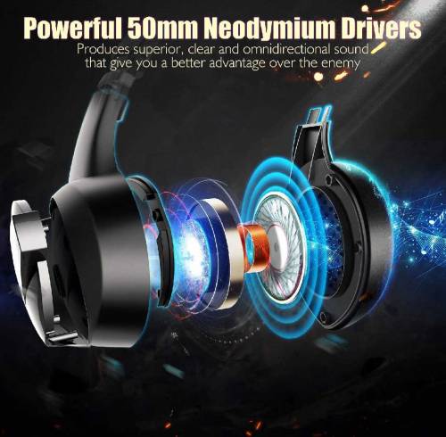 Beexcellent GM-7 RGB Gaming Headphones, Gaming Mic Noise Cancellation 