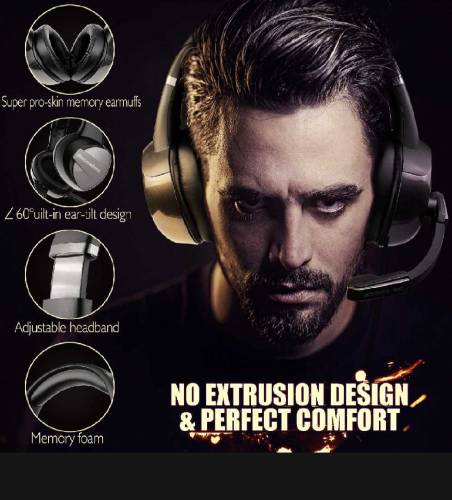 Beexcellent GM-7 RGB Gaming Headphones, Gaming Mic Noise Cancellation 