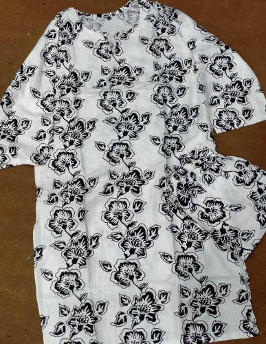 2Pce women's stitched printed linen shirt and trousers 