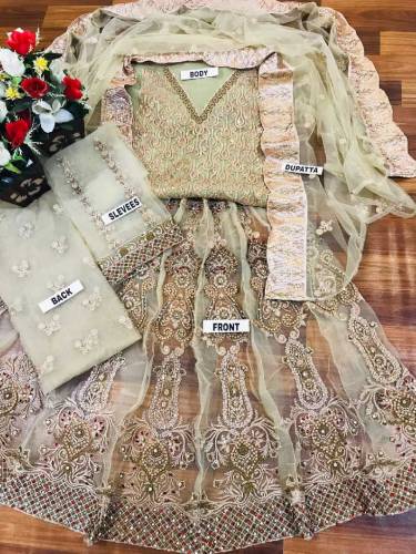 BRAND….IMROZIAUnstitch ReplicaFABRIC:Front & Back: NetDupatta: NetTrou