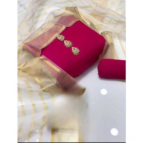 3 Pcs Women's Unstitched Katan Silk