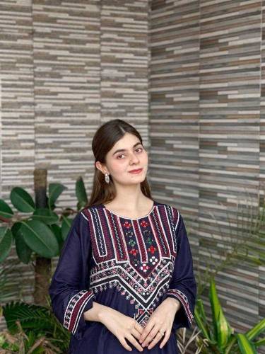 2 Pcs Women's Linen Printed Shirt and Trouser Free Home Delivery 
