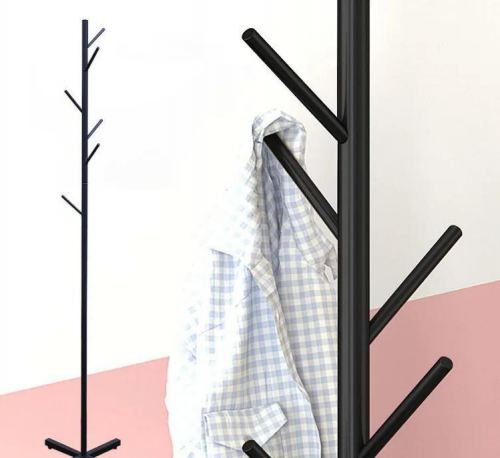handbag and clothes hanging stand