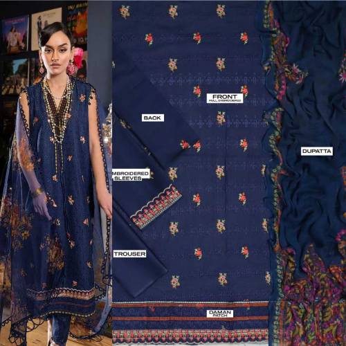  3 Pieace Lawn suit beautifull (sapphire) for sale only Delivery