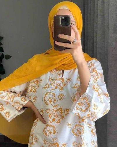 2Pcs women stitched linen block printed shirt and trouser