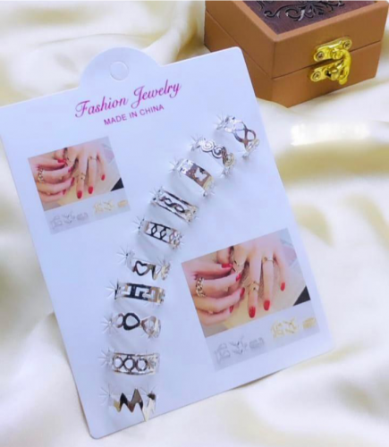 Antique Boho Rings Set, Pack of 10