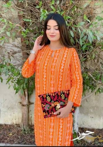 2 pc women stitched linen chunri suit 