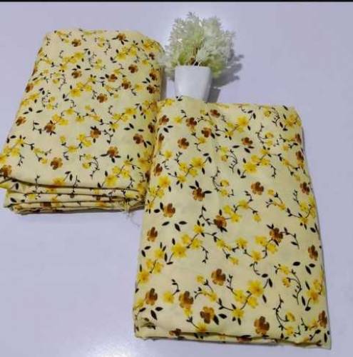 2 pcs woman unstitched arbic lawn printed suit