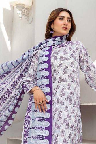 3pic printed unstitched lawn suit 