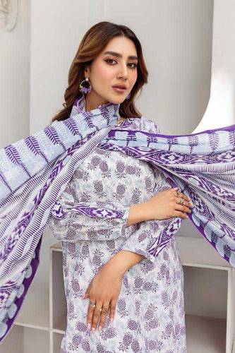 3pic printed unstitched lawn suit 