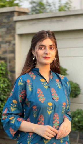 2 Pcs woman's stitched linen printed shirt And Trouser 
