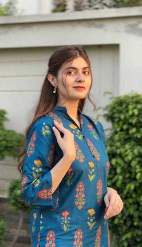 2 Pcs woman's stitched linen printed shirt And Trouser 