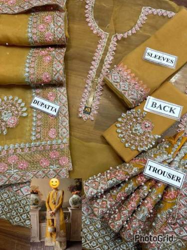 Fabric :*ORGANZA Suit With MALAI Trouser
