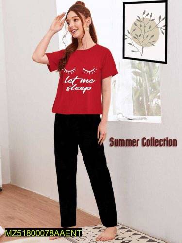 2Pcs Stitched Sleepwear for Women
