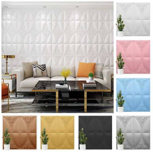 3D Wall Foam Sheet self adhesive Wallpaper 