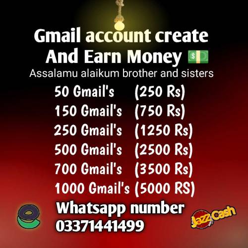 Gmail account create Job 