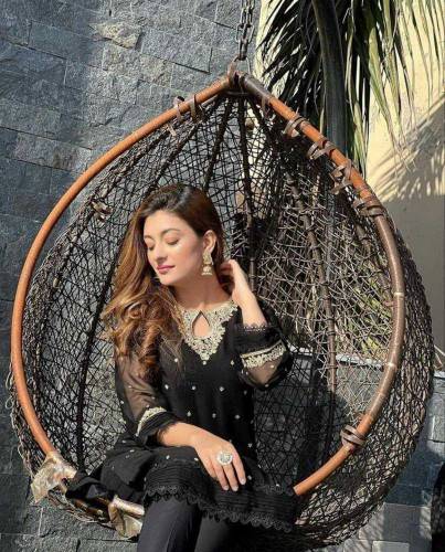 3 pcs women's stitched chiffon Embroidered suit