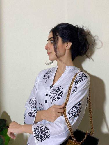 2 Pcs Women's Stitched linen Printed Suit 