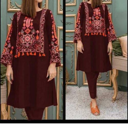 2 pc women stitched shirt trouser 