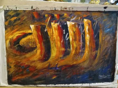 Oil painting on canvas original,knife work.