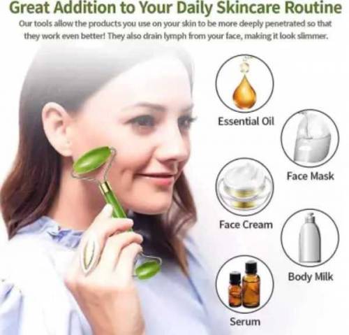 Flawless Jade Roller With Stone (marble) | Facial Roller Manual Massag