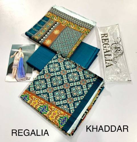 three piece Printed khaddar winter new collection 2024
