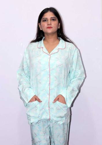 Boski Linen Printed Pajama Suit for girls & female boski lilan night d
