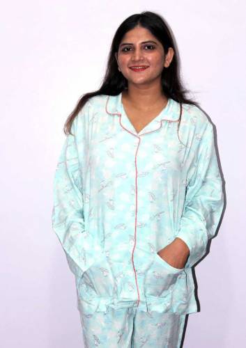 Boski Linen Printed Pajama Suit for girls & female boski lilan night d