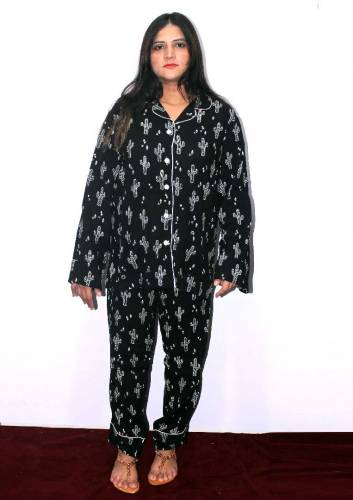 Boski Linen Printed Pajama Suit for girls & female boski lilan night d