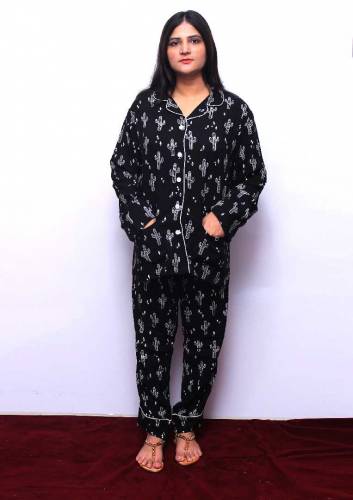 Boski Linen Printed Pajama Suit for girls & female boski lilan night d