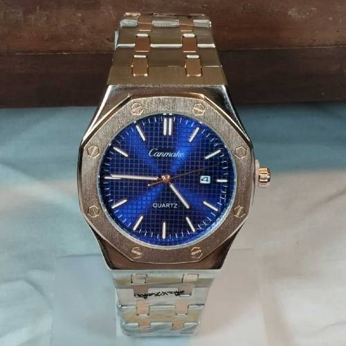 Stylish Men's Stainless Steel Watch with Blue Dial – Affordable Luxury