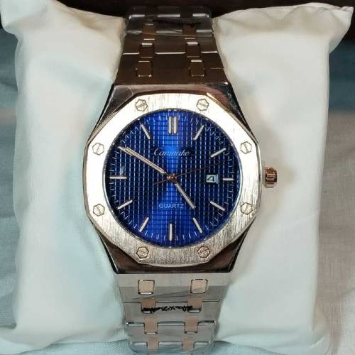 Stylish Men's Stainless Steel Watch with Blue Dial – Affordable Luxury