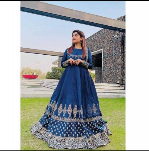 3 pcs Women Stitched katan silk printed suitsuit 
