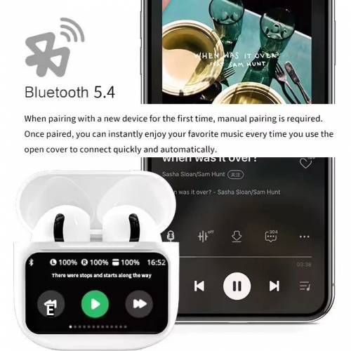 A9Pro Elite: LCD Touchscreen TWS Earbuds with ANC+ENC, True In-Ear Sen