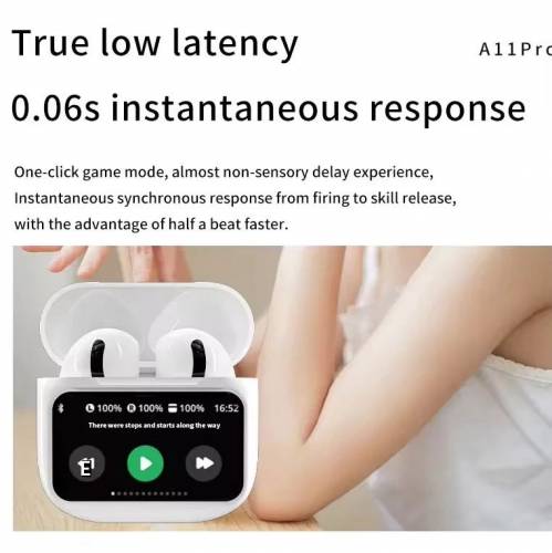 A9Pro Elite: LCD Touchscreen TWS Earbuds with ANC+ENC, True In-Ear Sen