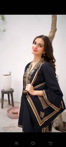 2pcs woman stitched suite with Tote bag